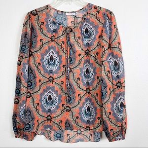 Cooper St Printed Tie Viva Blouse Top